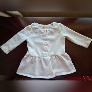 Copper Key | Toddler Girls Cream Eyelet Ruffle Peplum Top 3T